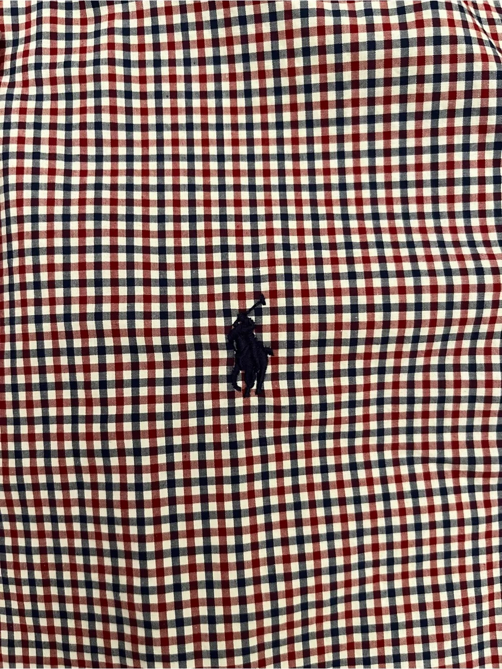 Polo Ralph Lauren Classic Fit Red White Navy Long Sleeve Button Down Shirt, L